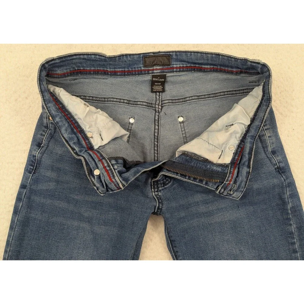 Steve's Jeans Women's Jeans Low Rise 28x25 Blue Stretch Denim Raw Hem Frayed - Picture 8 of 13